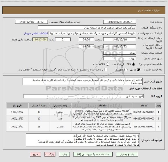 استعلام 3 قلم زاج سفید و کات کبود و قرص کلر آنزیم دار مرغوب جهت استفاده برای استخر (ایران کدها مشابه می باشد)