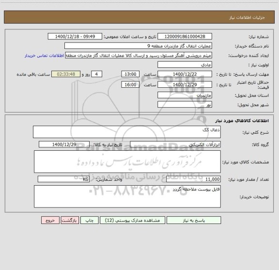 استعلام ذغال کک