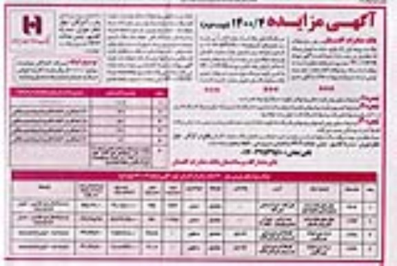 مزایده فروش املاک مازاد کاربری مسکونی و صنعتی - بانک دوم