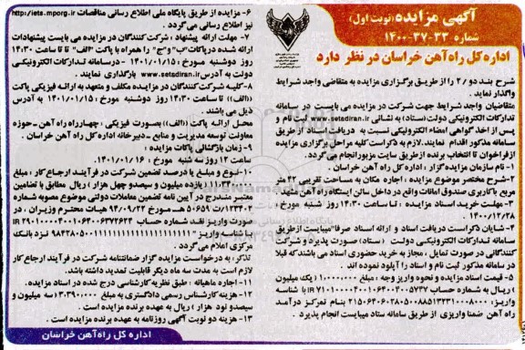 مزایده اجاره مکان