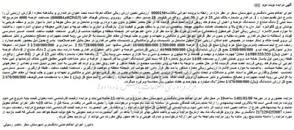 مزایده فروش 1. مرغداری بشماره پلاک ثبتی 33 فرعی از 30-اصلی  