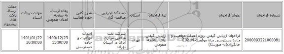 فراخوان ارزیابی کیفی پروژه احداث موقعیت و جاده دسترسی چاه موقعیت E021N خانگیران(به صورتC)