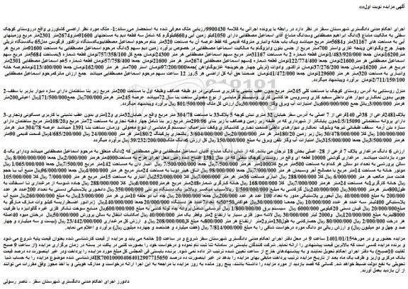 مزایده فروش ملک و...