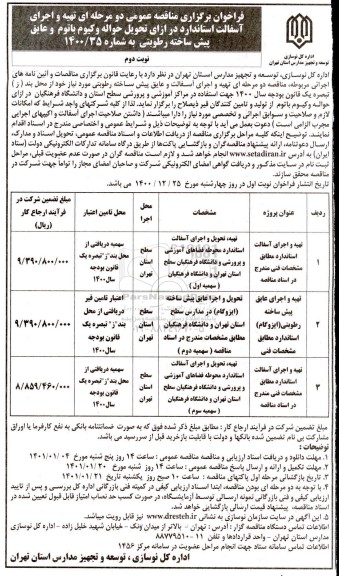 فراخوان مناقصه تهیه و اجرای آسفالت استاندارد در ازای تحویل حواله وکیوم باتوم و عایق پیش ساخته رطوبتی- نوبت دوم 