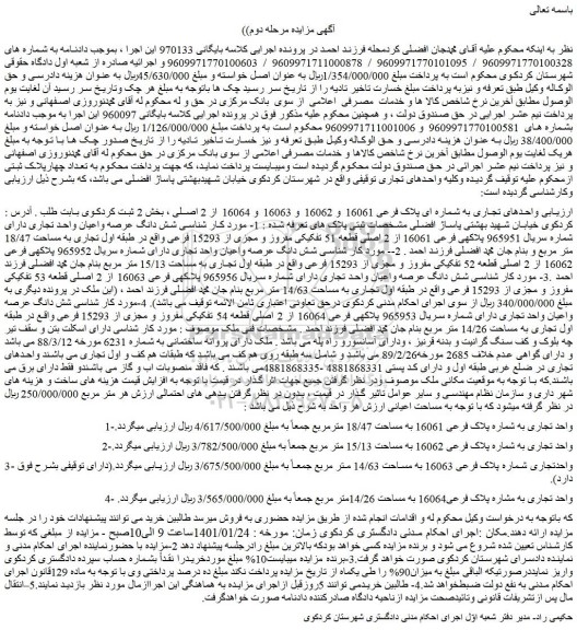 مزایده 1-واحد تجاری