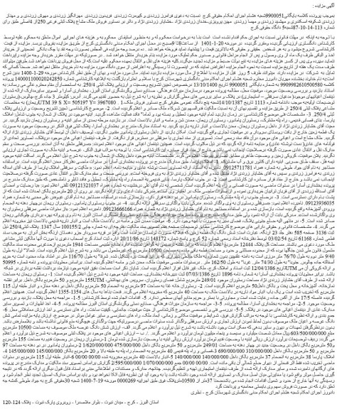 مزایده  فروش ملک مشاع پلاک ثبتی فرعی 250از 4اصلی 